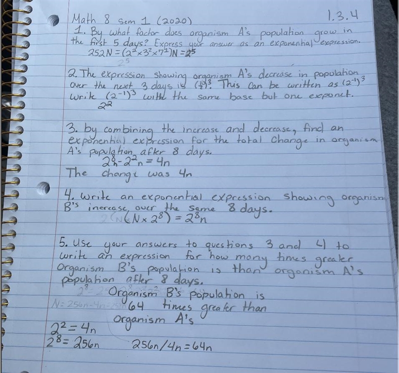 Did I do this correct?Organisms A and B start out with the same population size.Organism-example-1