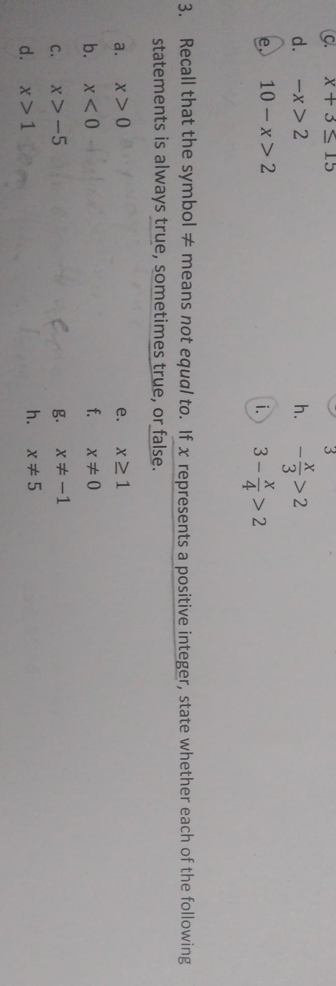 I need help on answering 3. (d) I have two choices it can be which is false and sometimes-example-1