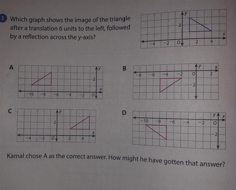 Which graph shows the image of the triangleafter a translation 6 units to the left-example-1