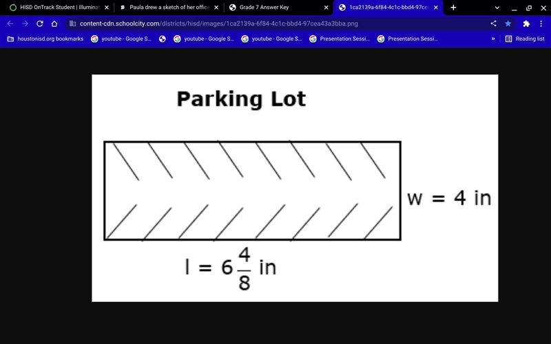 Paula drew a sketch of her office parking lot, as shown below. (Figure is not drawn-example-1