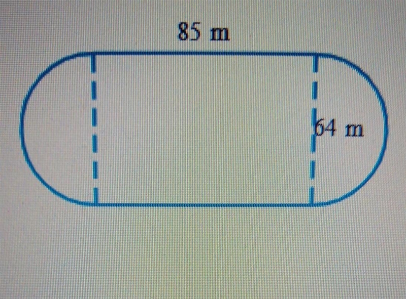 A training field is formed by joining a rectangle and two semcircles, as shown below-example-1