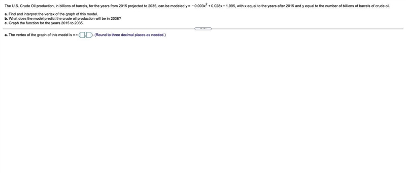 The U.S. Crude Oil production, in billions of barrels, for the years from 2015 projected-example-1