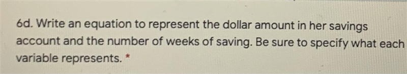 6. The graph shows how much money Priya has in her savings account weeksafter she-example-2