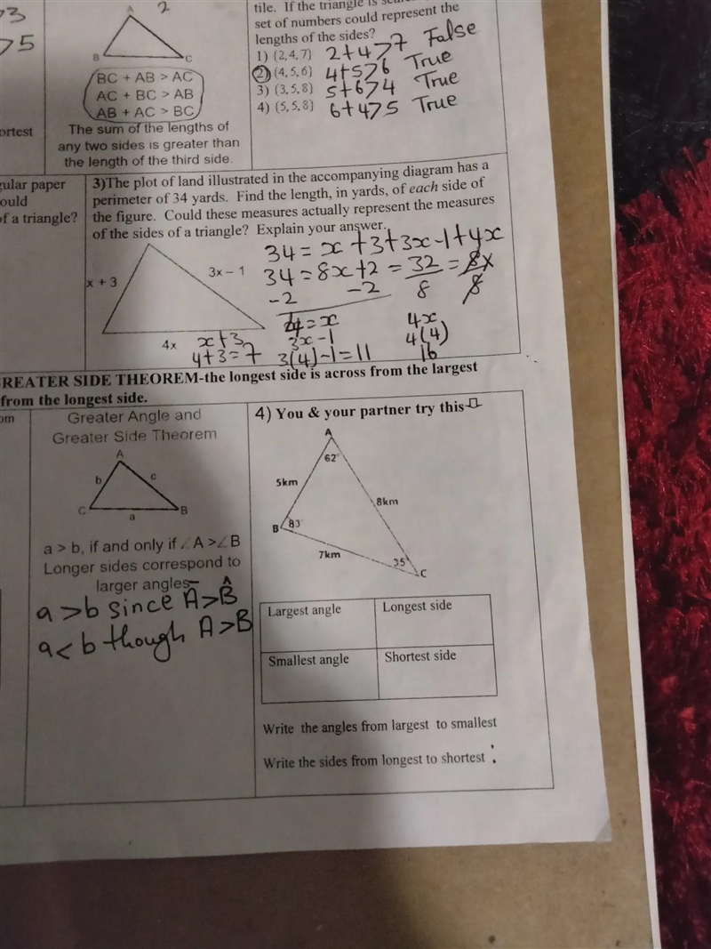 4) You & your partner try this I ngle and e Theorem A 62 Skm 8km B 83 B 7km 35 c-example-1