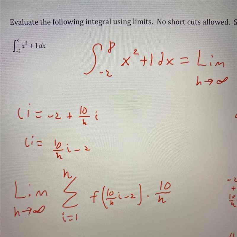 Evaluate the following integral using limits. No short cuts allowed.-example-1