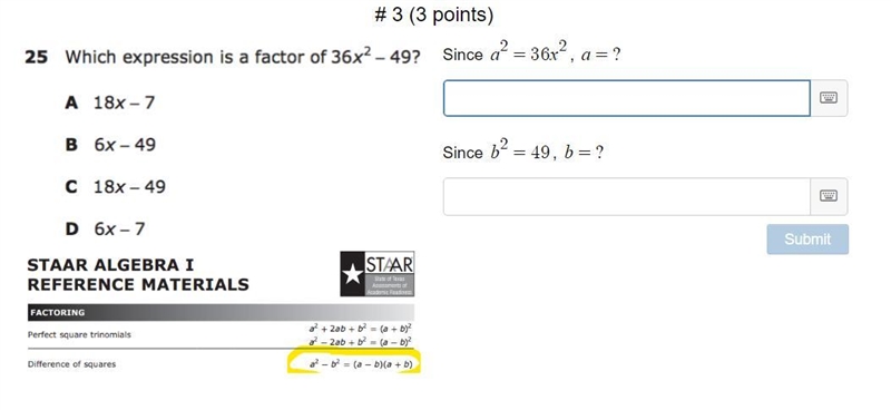 I dont understand this question, i did the factor of 36x^2 - 49 but I dont understand-example-1