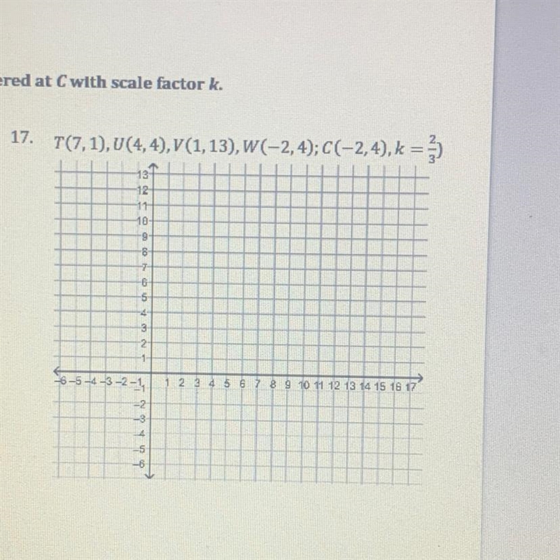 Graph the polygon and it’s image after a dilation centered C with scale factor k-example-1