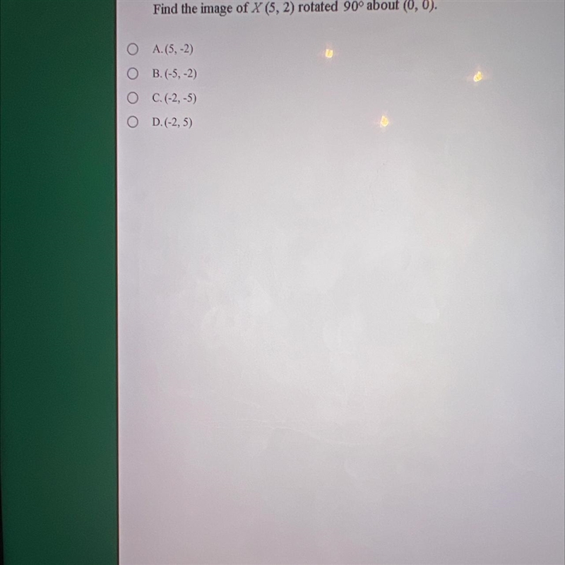 Find the image of X (S, 2) rotated 90° about (0, 0).-example-1