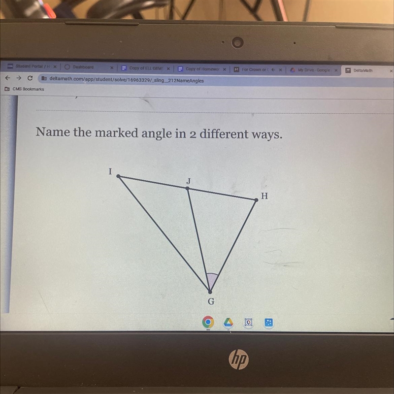 Name the marked angle in 2 different ways. G-example-1