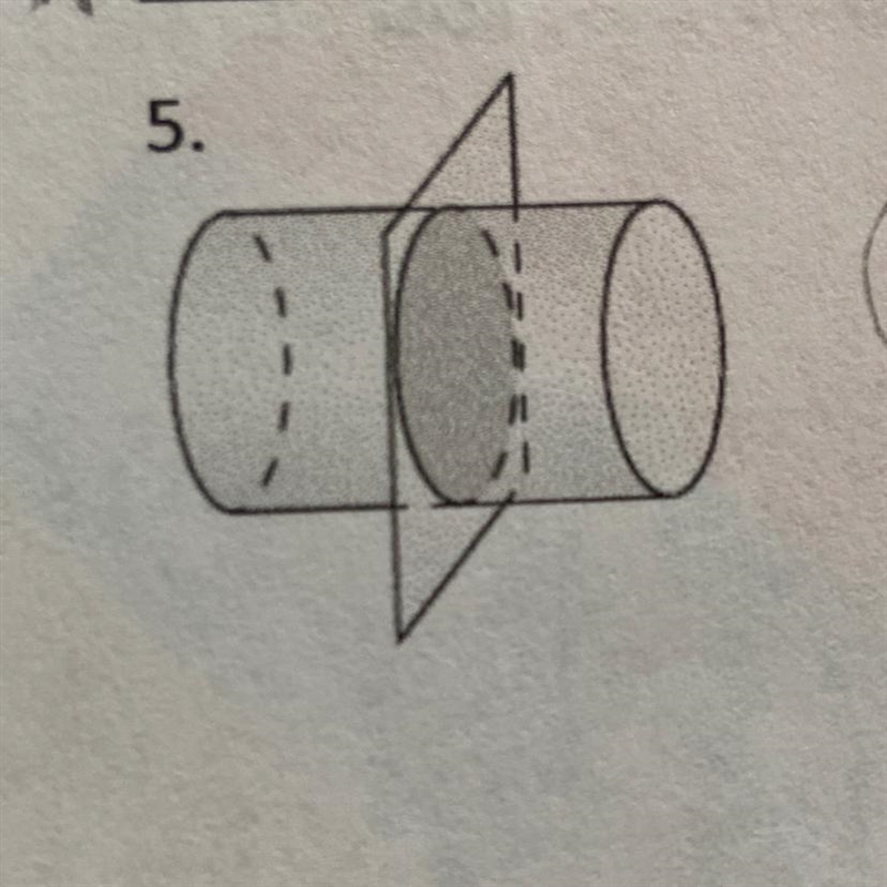 Describe the cross section formed by the intersection of the plane and the solid.-example-1