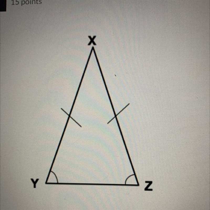 Triangle XYZ is isosceles. If the measure of angle Y is 10, what is the measure of-example-1