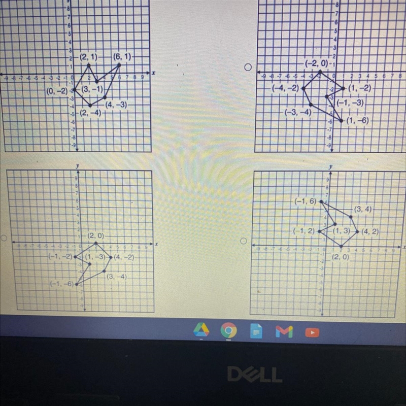 The coordintes of the original image:(-4,2) (-3,4) (1,6) (-1,3) (1,2) (-2,0)The figure-example-1