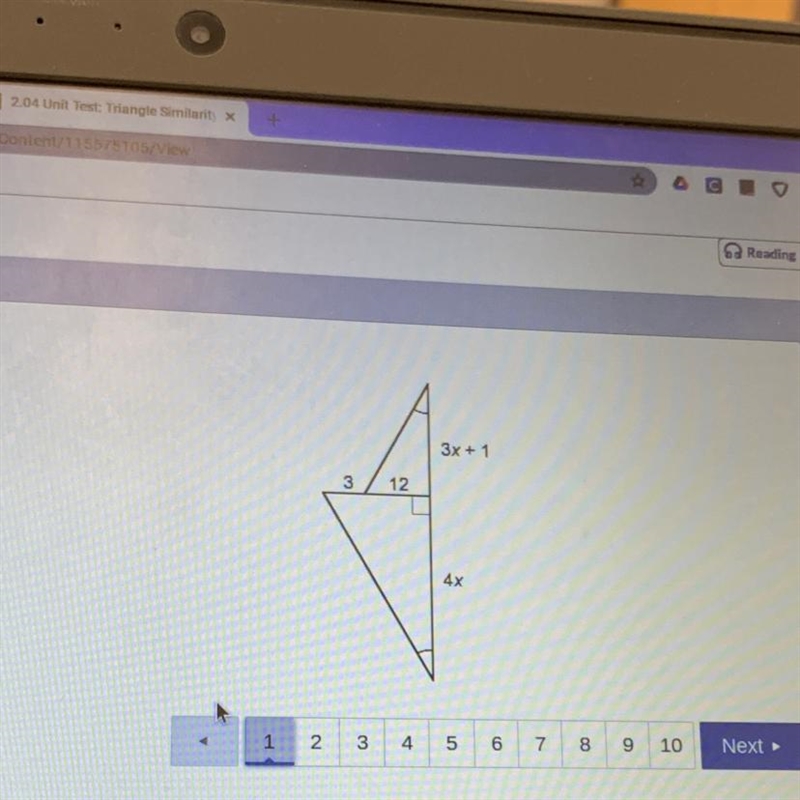 The two triangles are similar What is the value of x? Enter your answer in the box-example-1