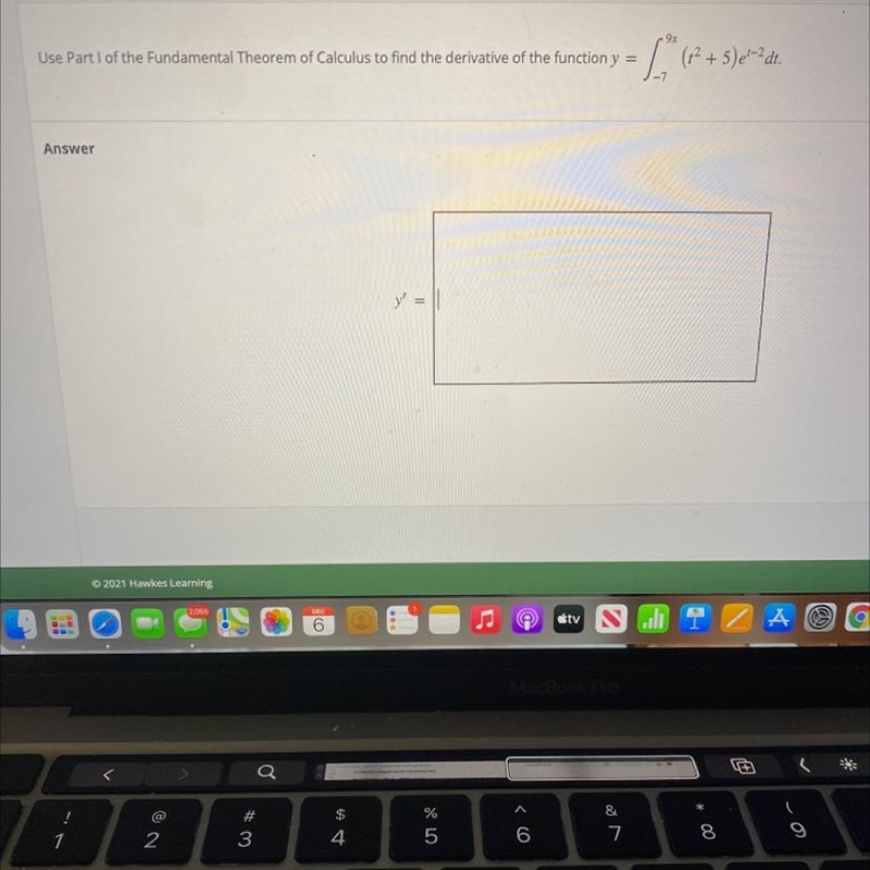 Use Part of the Fundamental Theorem of Calculus to find the derivative derivative-example-1