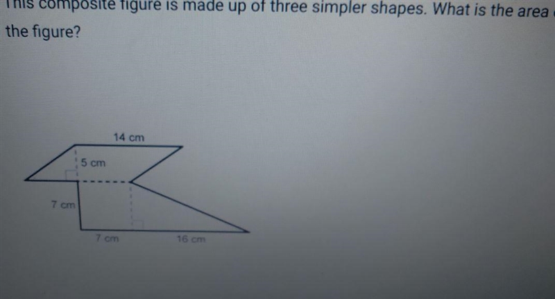 This composite figure is made up of three simpler shapes. What is the area of the-example-1