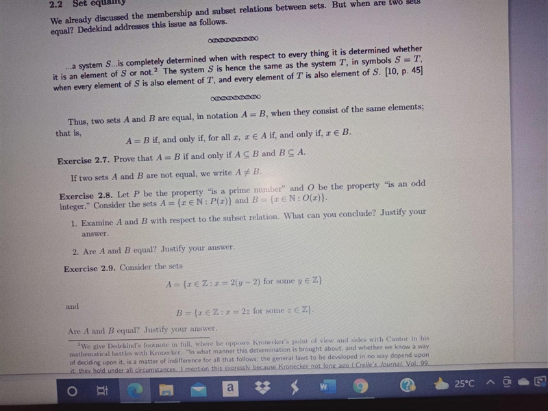 Consider the sets, A={x€N:P(x)} and B={x€N:O(x)} 1. Examine A and B with respect to-example-1