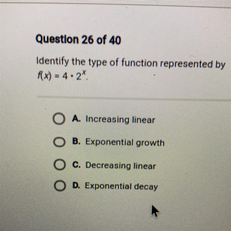 EASY POINTS Identify the type of function represented-example-1