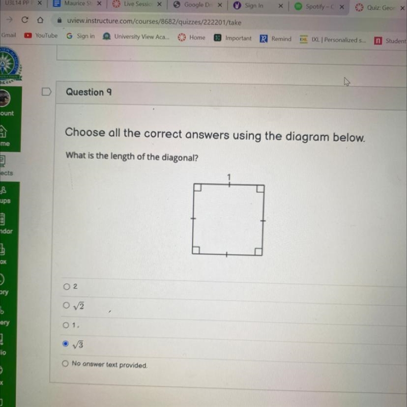 Choose all the correct answers using the diagram below. What is the length of the-example-1