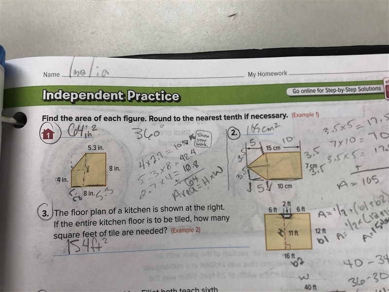 Find the area of each figure. Round to the nearest 10th if necessary.-example-1