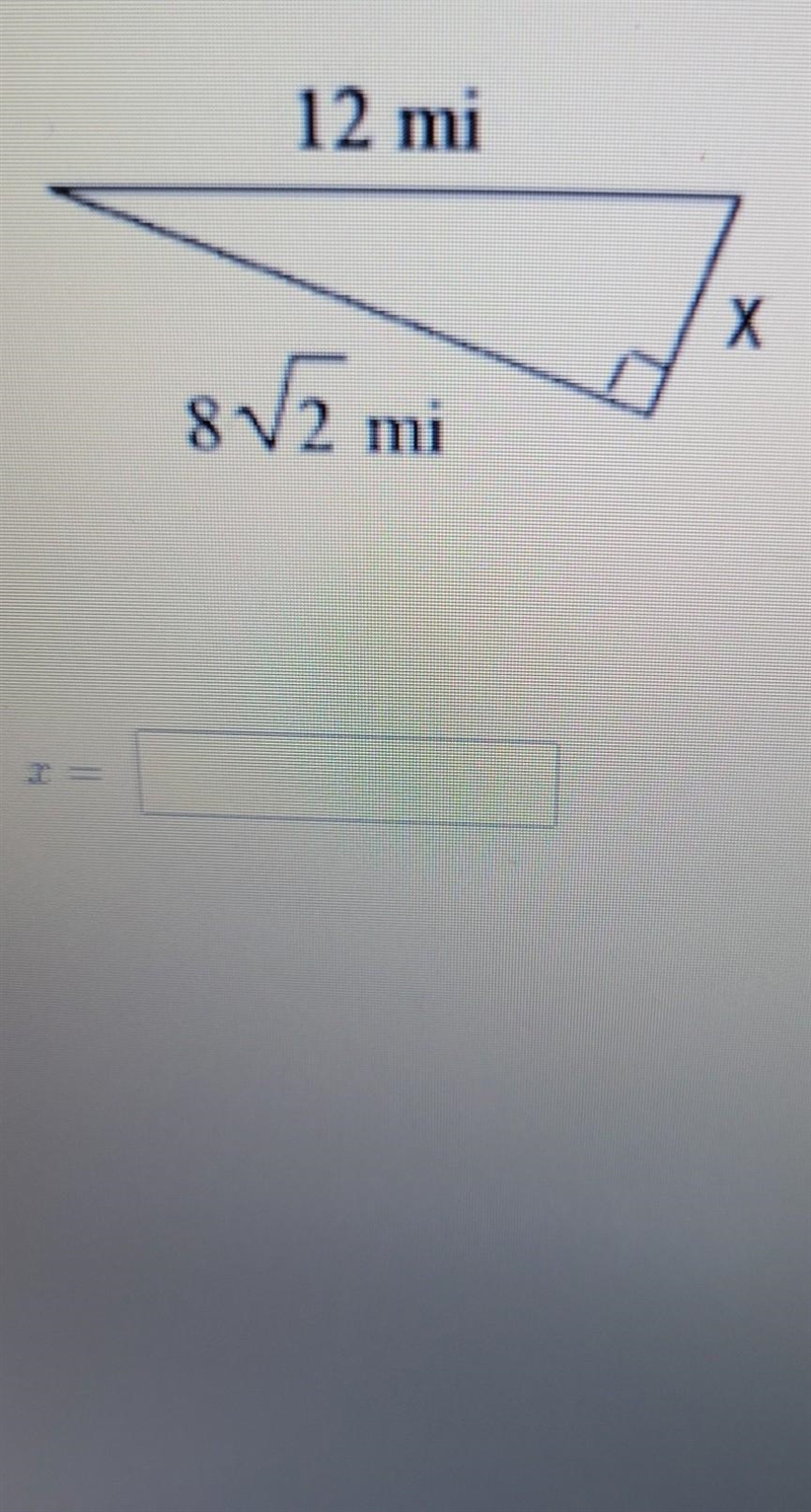 Find the missing side of the right triangle. Leave your answer in simplest radical-example-1