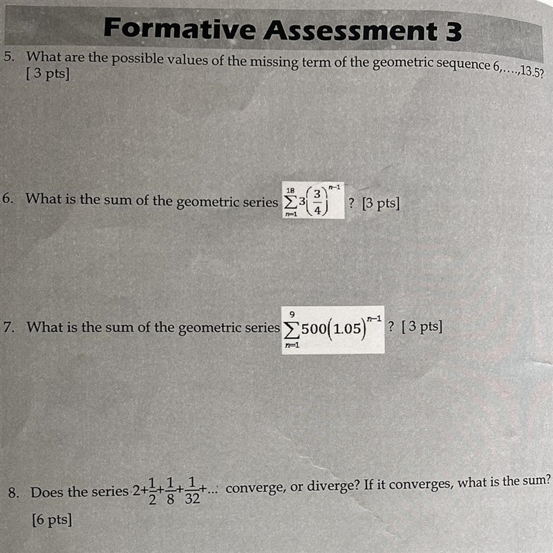 5. What are the possible values of the missing term of the geometric sequence 6,....,13.5?[3 pts-example-1