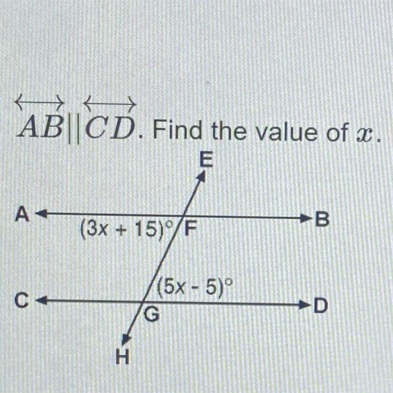 〉〉 AB||CD. Find the value of x.-example-1