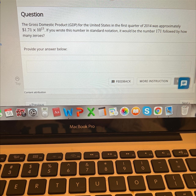 The gross domestic product GDP for the United States in the first 1:45 thousand 14 was-example-1