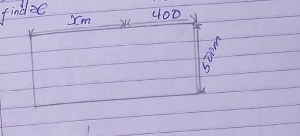 If the area of the figure below is 400m. find x​-example-1