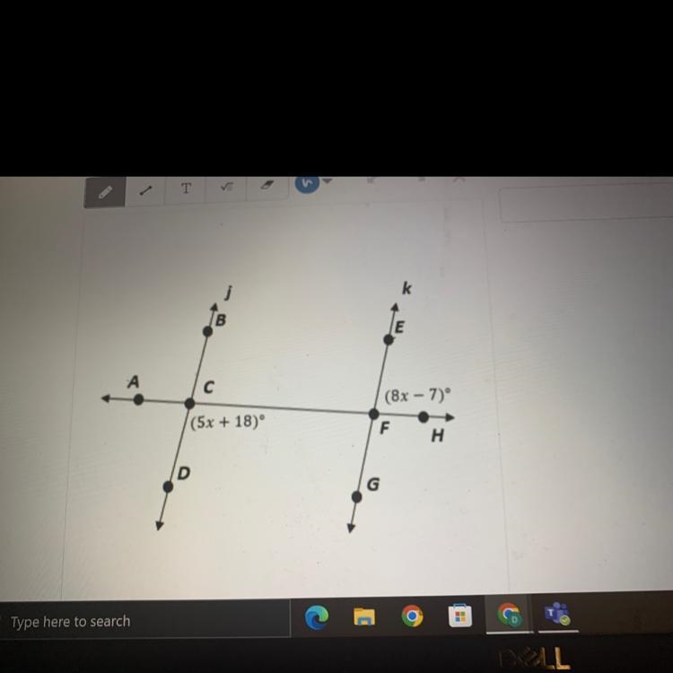 Line j is parallel to line k. Find the m-example-1