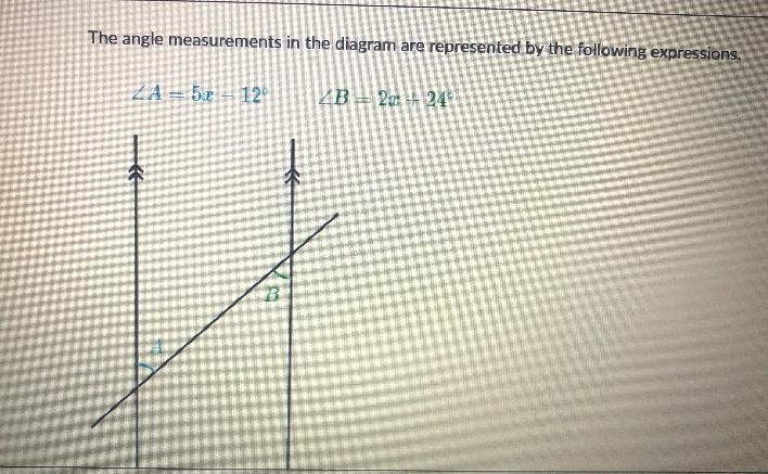 The angle measurements in the diagram are represented by the following expressions-example-1