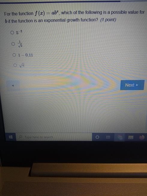 for the function which of the following is a possible value for B is the function-example-1