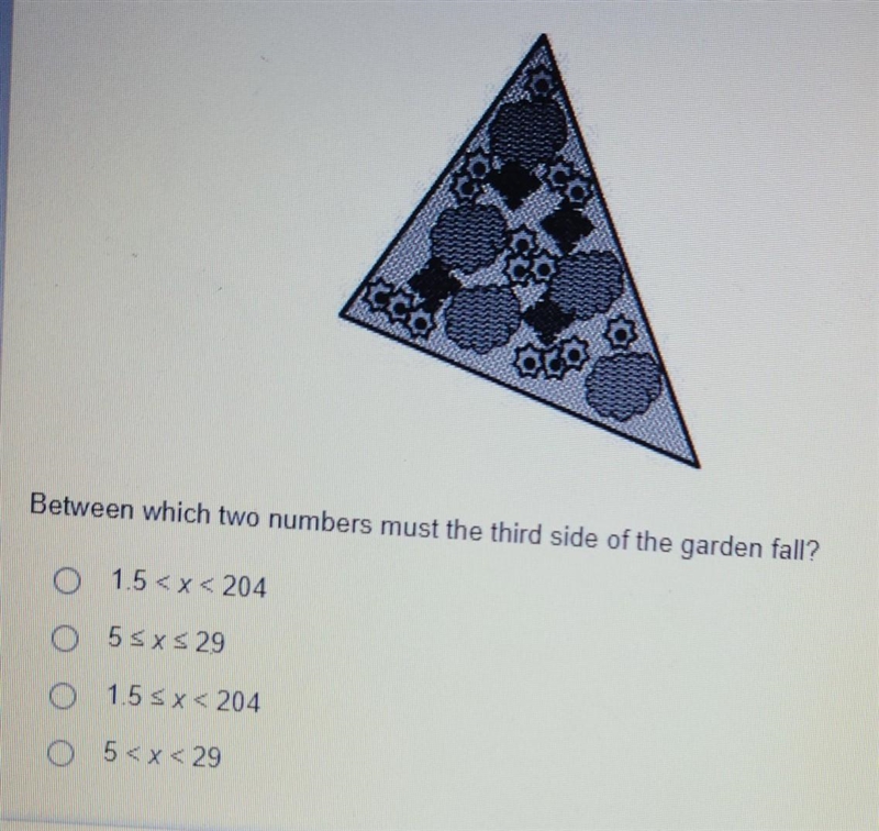 Hannah is putting a border around her triangular garden. two sides of the garden have-example-1