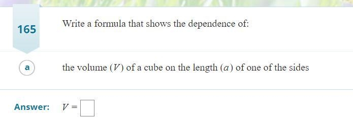 Write the formula that shows the dependence of: HELP PLEASE-example-1