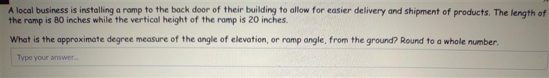 DO ev ew 1 A local business is installing a ramp to the back door of t the ramp is-example-1