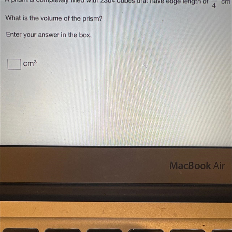 A prism is completely filled with 2304 cubes that have edge length of 1/4 cm what-example-1