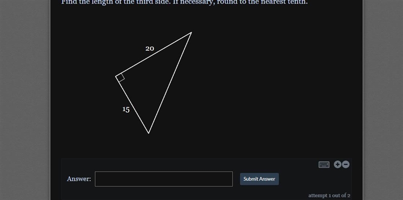 Find the length of the third side. If necessary, round to the nearest tenth. | example-example-1