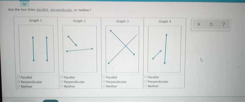 Are the two lines parallel, perpendicular, or neither? Parallel Perpendicular O Neither-example-1