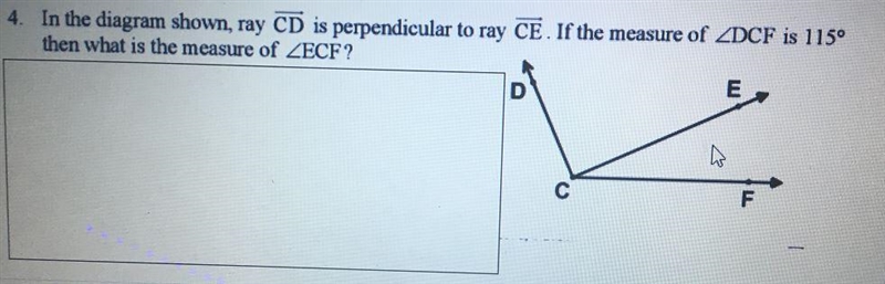 In the diagram shown, ray CD is perpendicular to ray CE. If the measure of DCF is-example-1