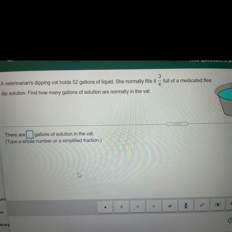 Find how many gallons of solution are normally in the vat-example-1