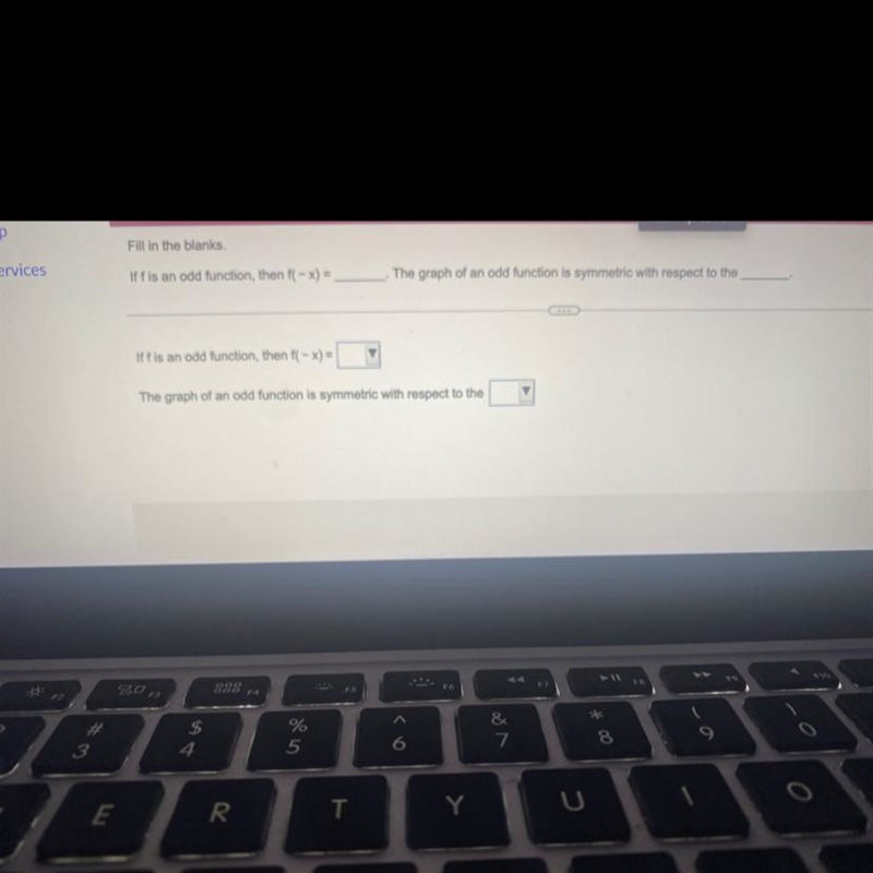 Fill in the blanks if F is an on function then-example-1