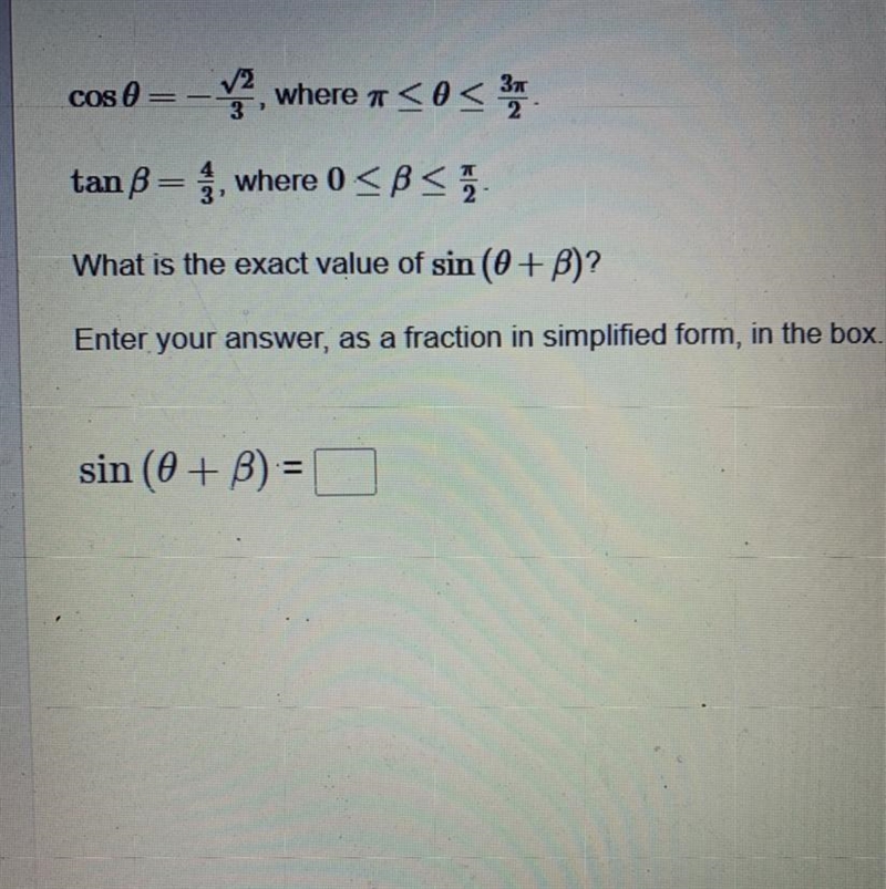 Hello I really need help solving this practice from my trig prep book-example-1