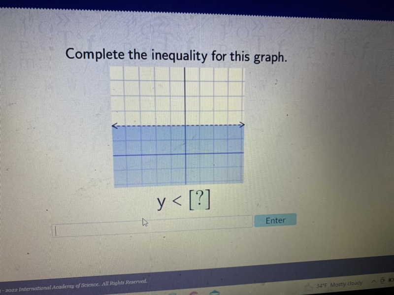 Complete the inequality for this graph. y < [?]-example-1