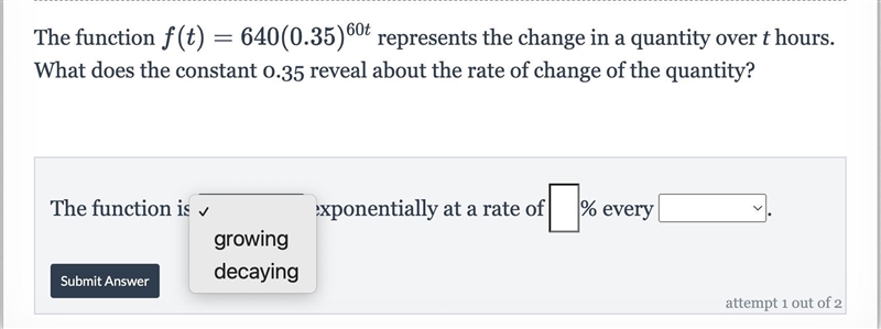 What does the constant 0.35 reveal about the rate of change of the quantity?-example-1