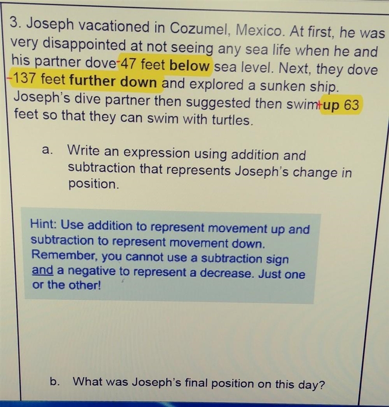 Joseph vacationed in Cozumel, Mexico. At first, he was very disappointed at not seeing-example-1