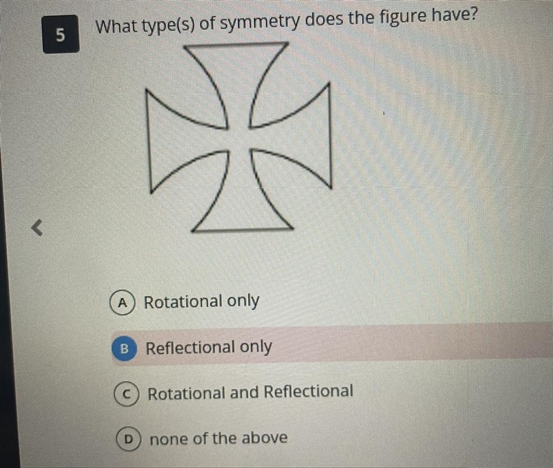 Help!!! What types of symmetry does this figure have?? I need an explanation plss-example-1