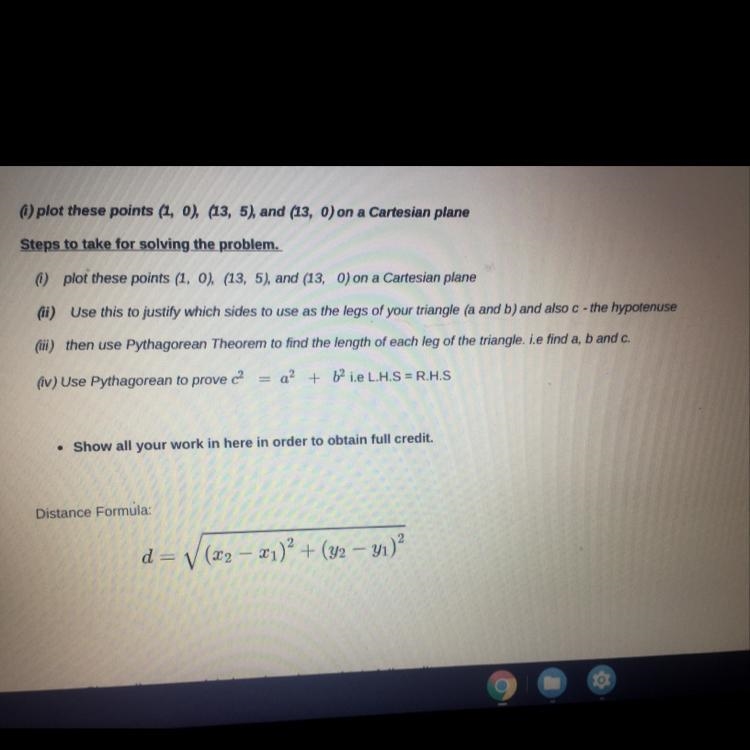 Independent work Verifying right trianglesVerifying a Right Triangle.Show that the-example-1