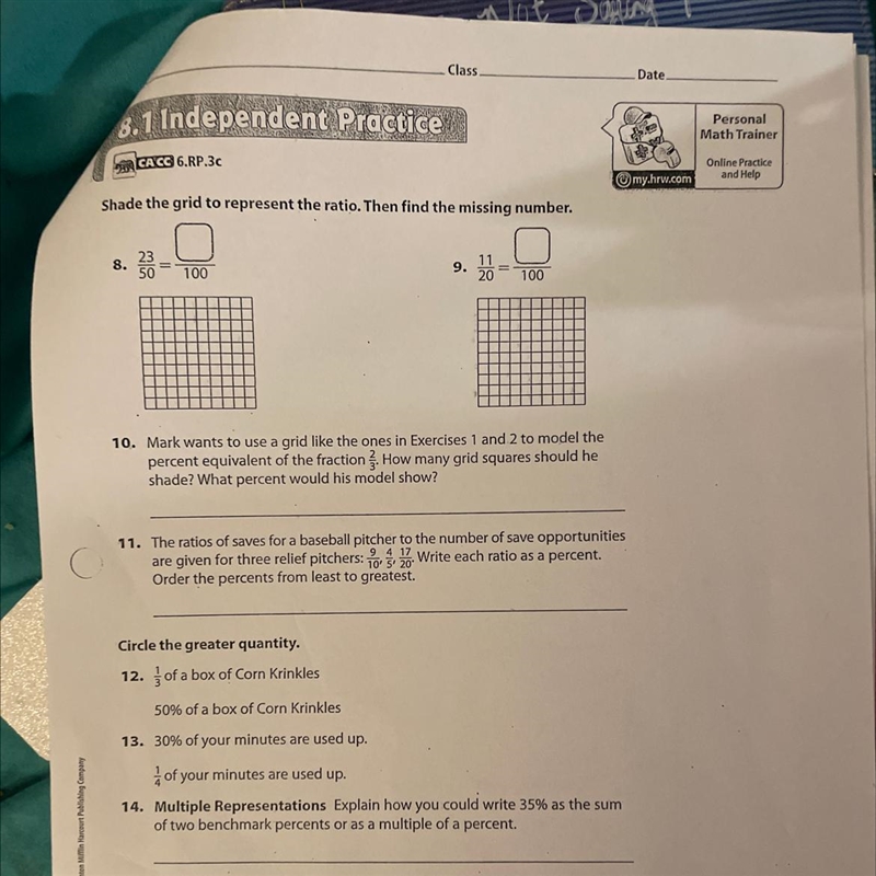 Shade the grid to represent the ratio then find the missing number-example-1