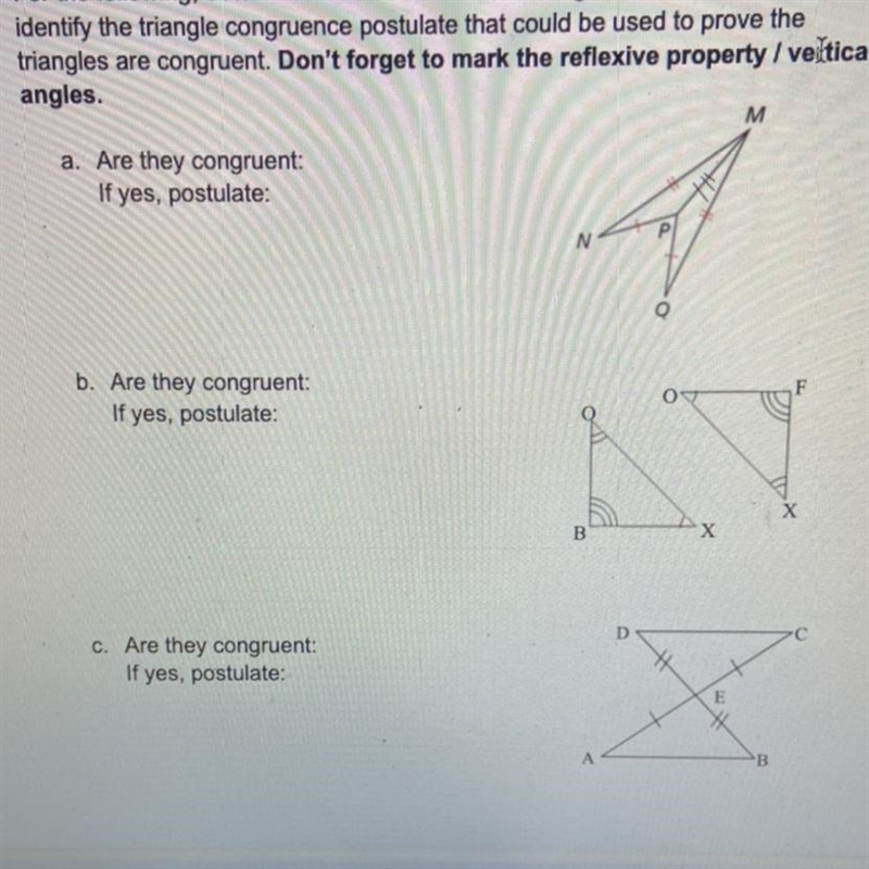 Are each of those congruent and if so what is there postulate-example-1