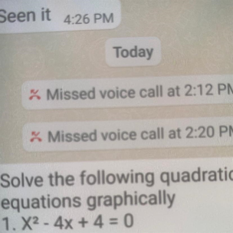 X2 - 4x + 4 = 0 following quadratic equations graphically-example-1