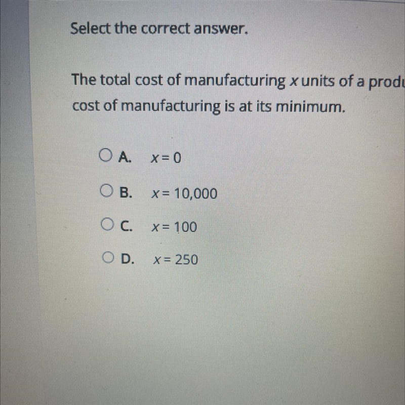 (calc second derivatives !) The total cost of manufacturing X units of a product in-example-1